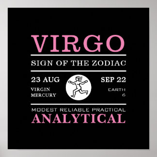 Símbolo de Virgem do Zodiac, Poster astrológico