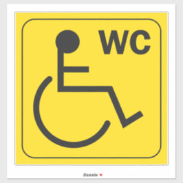 Símbolo do adesivo da cadeira de rodas da WC desat