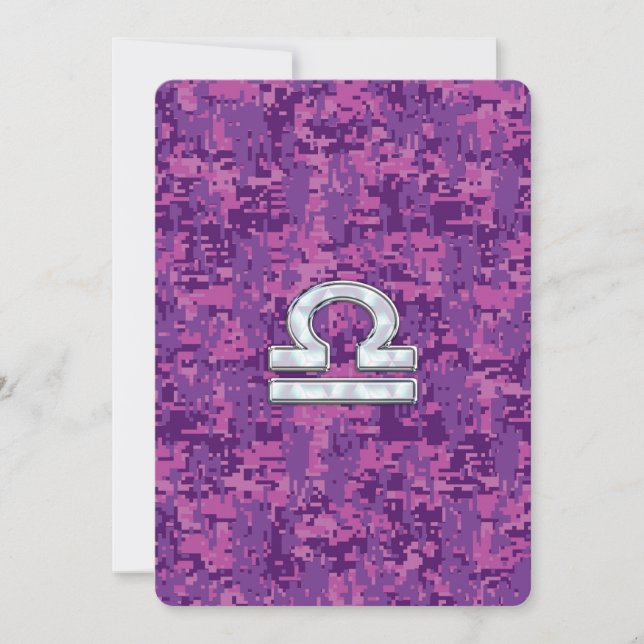 Símbolo do Zodíaco de Libra em Camuflagem Digital  (Frente)