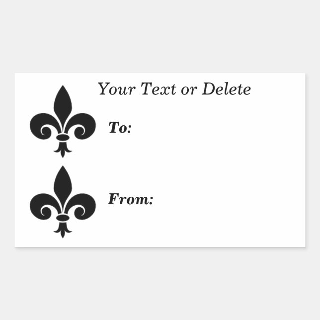 Símbolo Fleur de lis para Vinheta com Etiqueta de  (Frente)