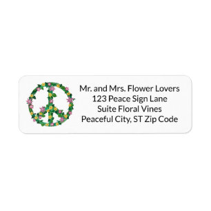Símbolo Floral de Paz de Flores - Etiquetas de En