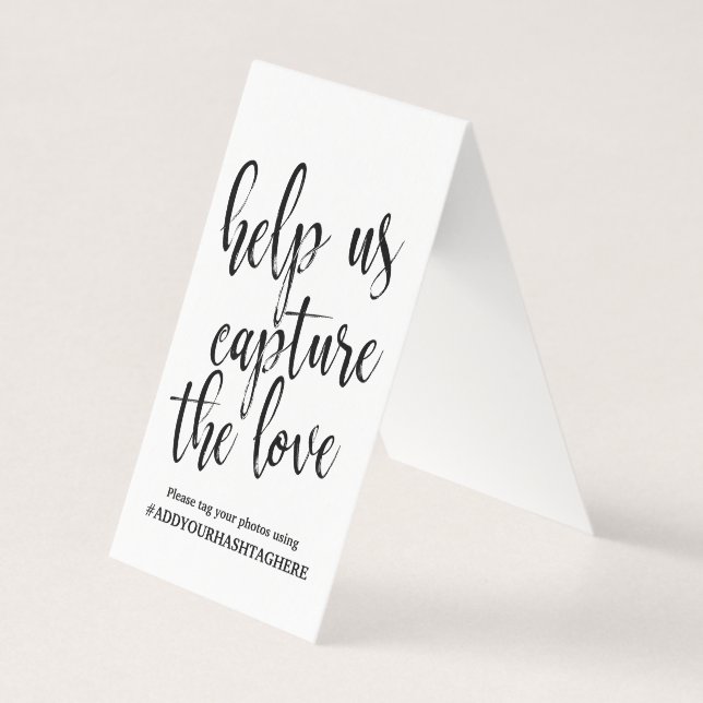 Símbolo Hashtag Casamento Caligrafia Preta e Branc (Frente)