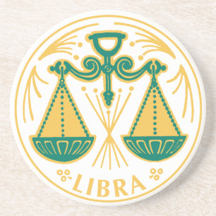Símbolo Libra do Zodíaco numa Porta copos