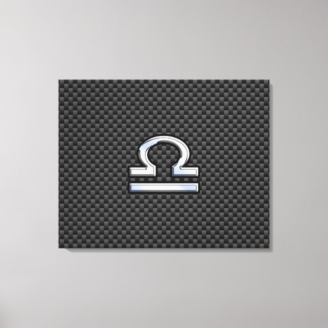 Símbolo libra zodiac em Impressão de fibra de carb (Frente)