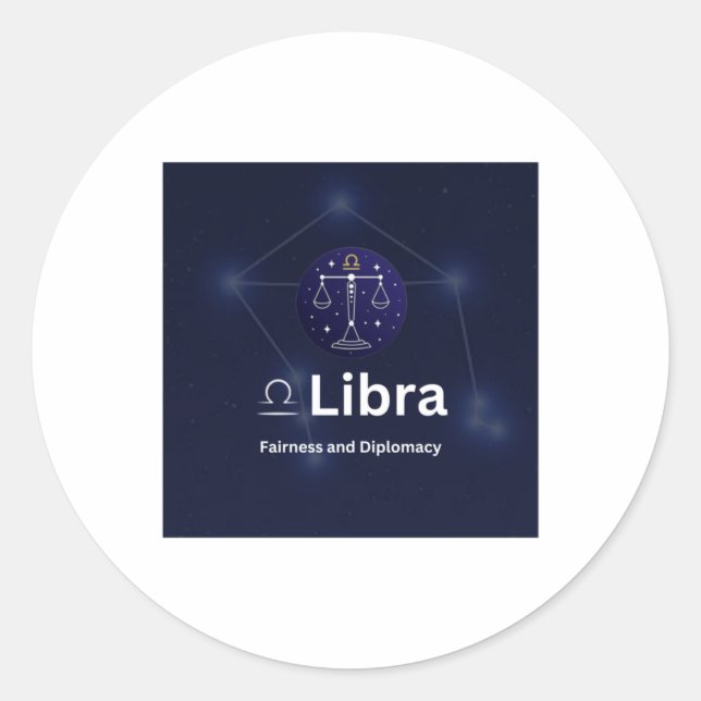 Símbolo Libra Zodíaco Adesivo (Frente)