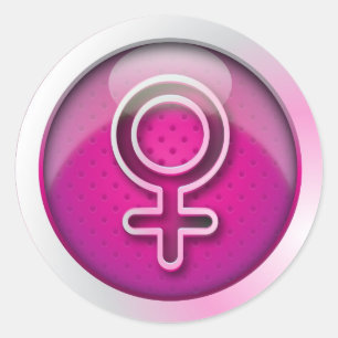 Símbolo lustroso da mulher do género da etiqueta