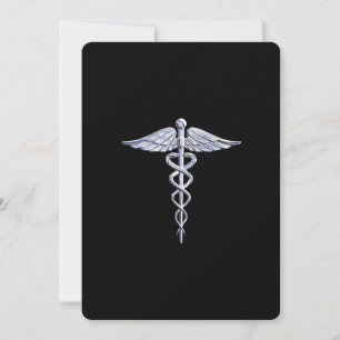 Símbolo Médico de Caduceus em Decor Preto