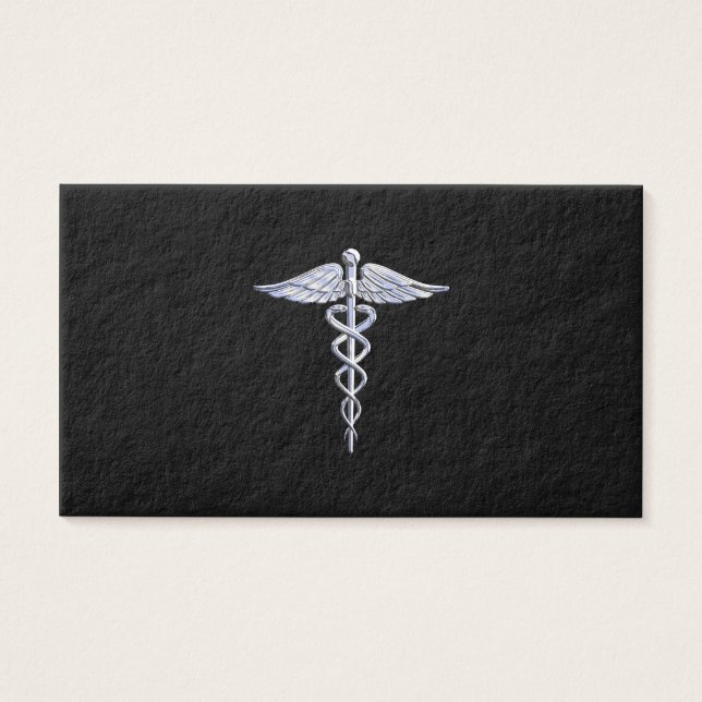 Símbolo Médico de Prata Como Caduceus em Decoração (Frente)