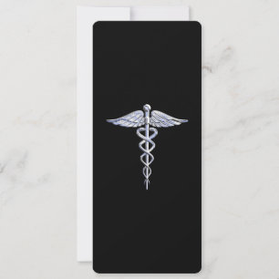 Símbolo Médico de Prata Como Caduceus em Decoração