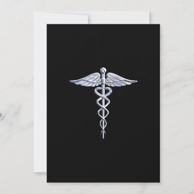 Símbolo Médico na moda Chrome Like Caduceus (Frente)