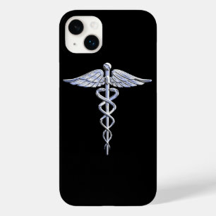 Símbolo Médico na moda Chrome Like Caduceus