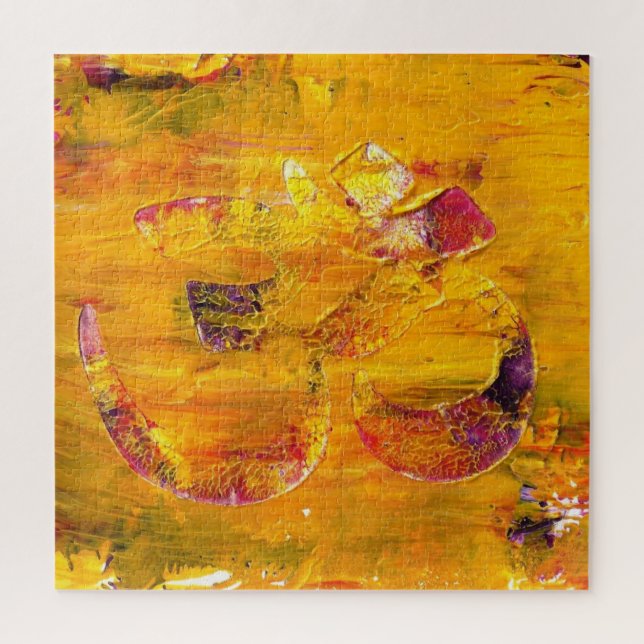 Símbolo OM Abstrato Quebra-cabeça pintado (Vertical)