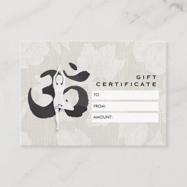 Símbolo Om Elegante de Certificado de Presente de  (Frente)