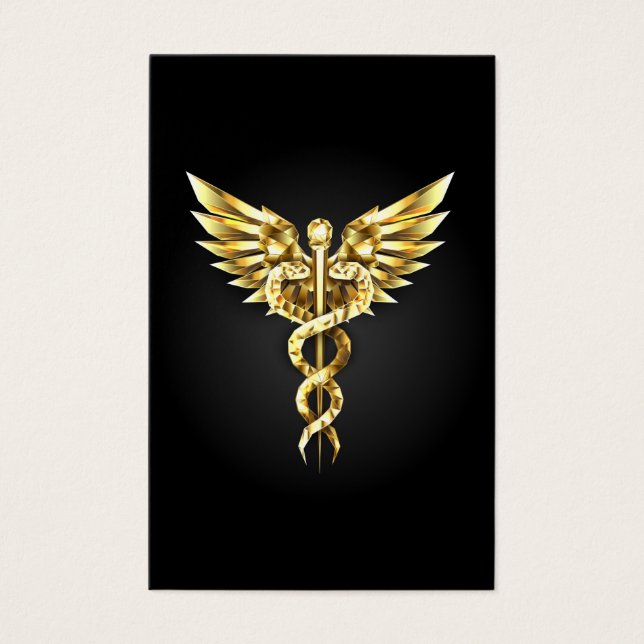 Símbolo Poligonal Dourado Caduceu (Frente)