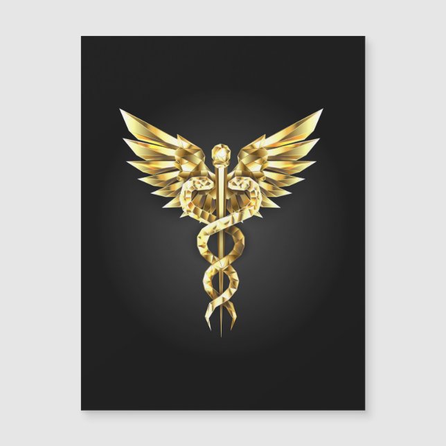 Símbolo Poligonal Dourado Caduceu (Frente)