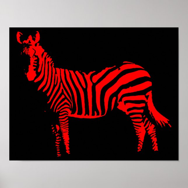 Símbolo Poster Zebra Red Silhouette (Frente)