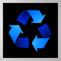 Símbolo Reciclagem azul Poster