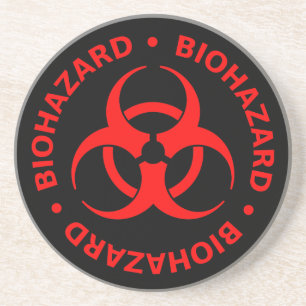 Símbolo Red Biohazard Porta copos com Texto