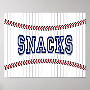 Símbolo SNACKS do Partido Baseball Impressão