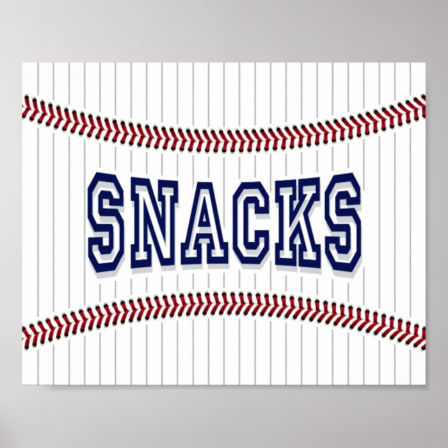 Símbolo SNACKS do Partido Baseball Impressão (Frente)