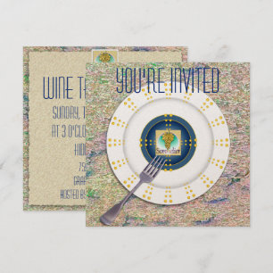 Símbolo Sommelier Convite para Provando de vinho
