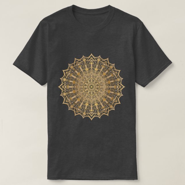 Símbolo T-Shirt do Ouro de luxo Mandala. (Frente do Design)