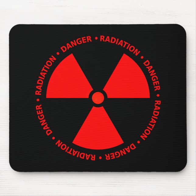 Símbolo vermelho Mousepad da radiação (Frente)