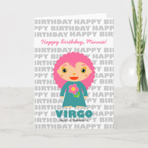 Símbolo Virgo Zodiac - Cartão de Aniversário