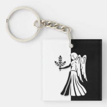 Símbolo Virgo Zodiac, Chaveiro preto e branco