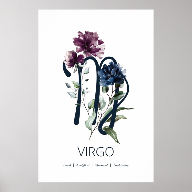 Símbolo Virgo Zodiac Star Poster (Frente)