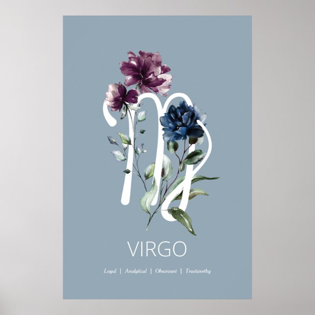 Símbolo Virgo Zodiac Star Poster (Frente)