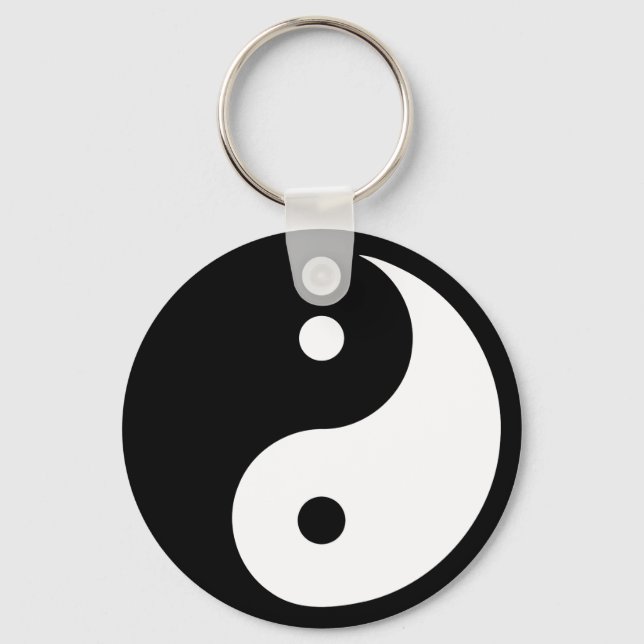 Símbolo Yin Yang Chaveiro preto branco (Frente)