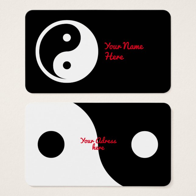 Símbolo Yin Yang - tatuagem sólida design 2 (Frente & Verso)