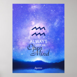 Símbolo Zodiac Aquarius Dreamy Star Sky Poster
