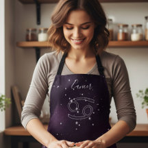 Símbolo Zodiac Cancer Roxo Apron Astrologia