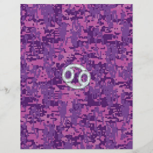 Símbolo Zodiac do Cancer Pearl na Camo Digital