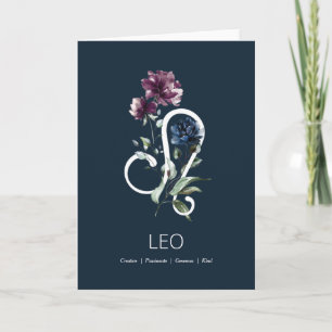 Símbolo Zodiac Estrela Floral Moderno Cartão de An