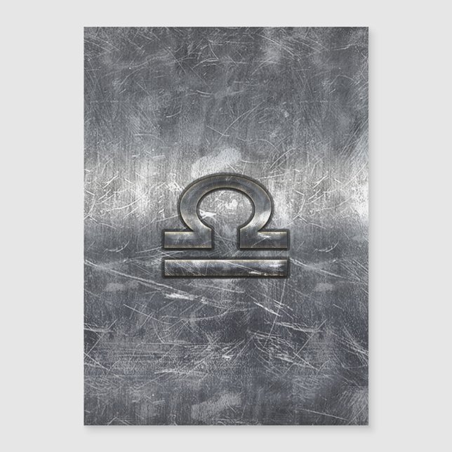 Símbolo Zodiac Libra Estilo Metálico (Frente)