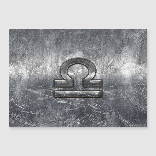 Símbolo Zodiac Libra Estilo Metálico (Frente)