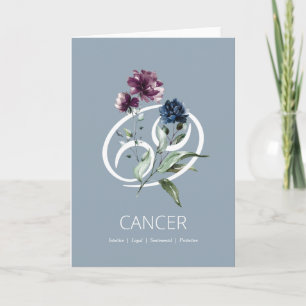 Símbolo Zodíaco cancer Cartão de Aniversário