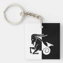 Símbolo Zodiano Capricórnio, Chaveiro preto e bran