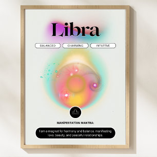 Símbolo Zodiano Moderno Libra Cita Poster de Eleme