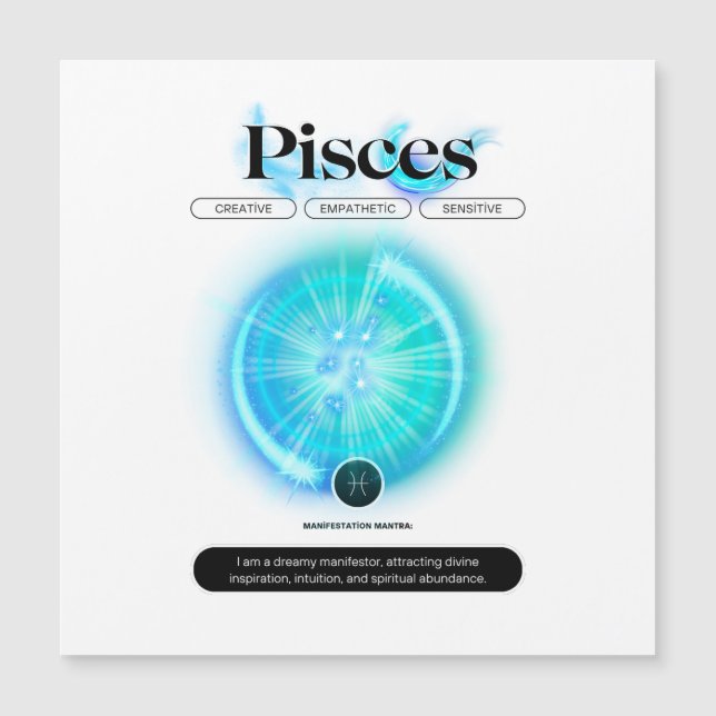 Símbolo Zodiano Moderno Peixes Citar Elemento Água (Frente)