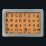 Símbolos africanos Adinkra<br><div class="desc">Símbolos Africanos Adinkra. Por Robert Sutherland Rattray, 1927. Padrão preto e laranja. Fechos de cinto personalizados. Ideia do presente.</div>