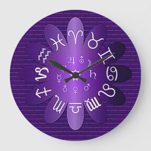 Símbolos de Astrologia Zodiaca Roxo - Relógio de P