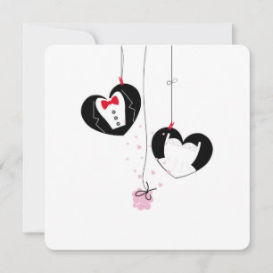 Símbolos de casamento pendurados. Noivo e noiva