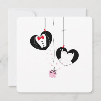 Símbolos de casamento pendurados. Noivo e noiva