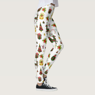 Símbolos de Natal Coloridos Leggings