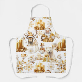 Símbolos de Natal Dourados e brancos