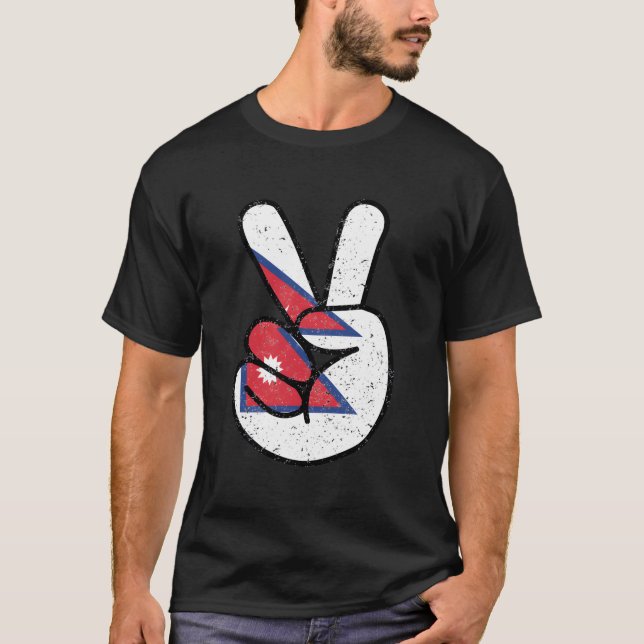Símbolos de paz do Nepal - Sinal de T-Shirt (Frente)